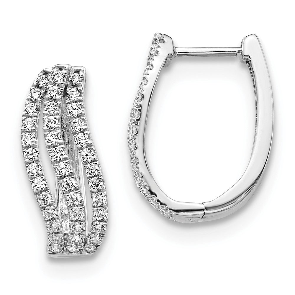 14k White Gold Real Diamond Earrings