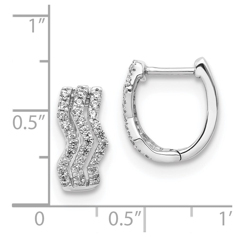 14k White Gold Real Diamond Earrings