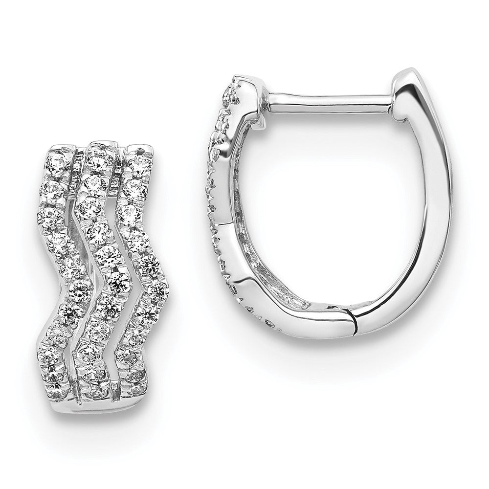 14k White Gold Real Diamond Earrings
