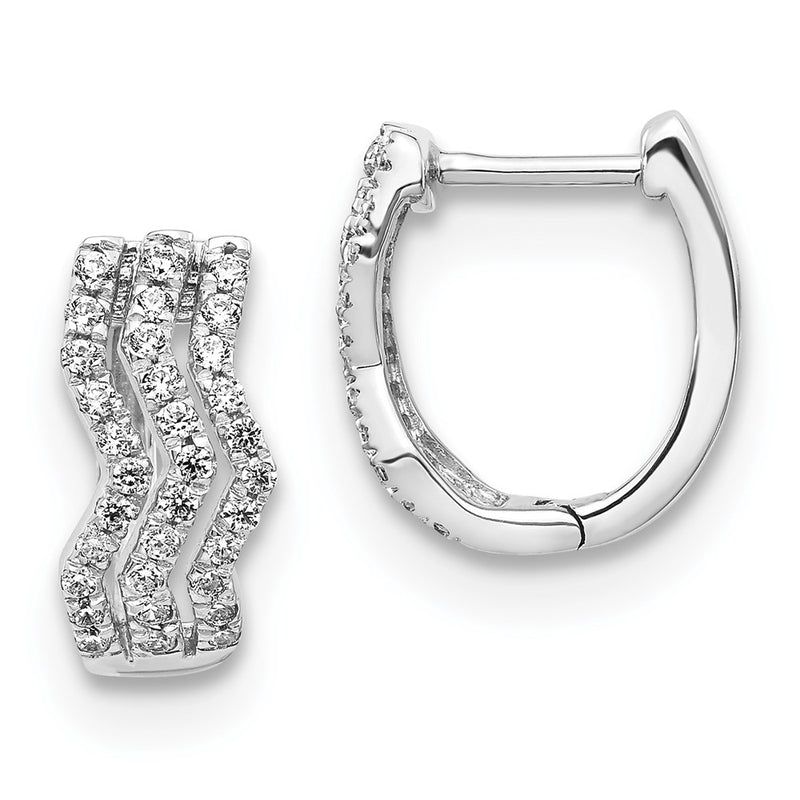 14k White Gold Real Diamond Earrings