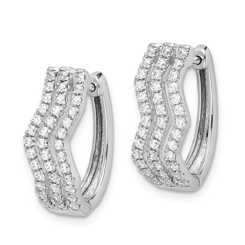 14k White Gold Real Diamond Earrings