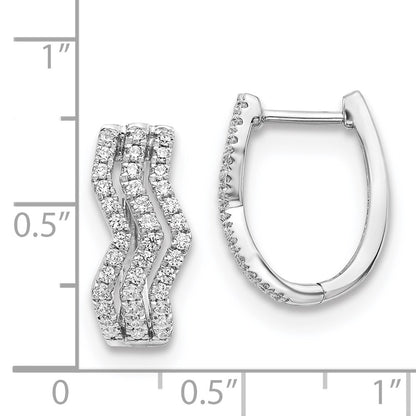 14k White Gold Real Diamond Earrings
