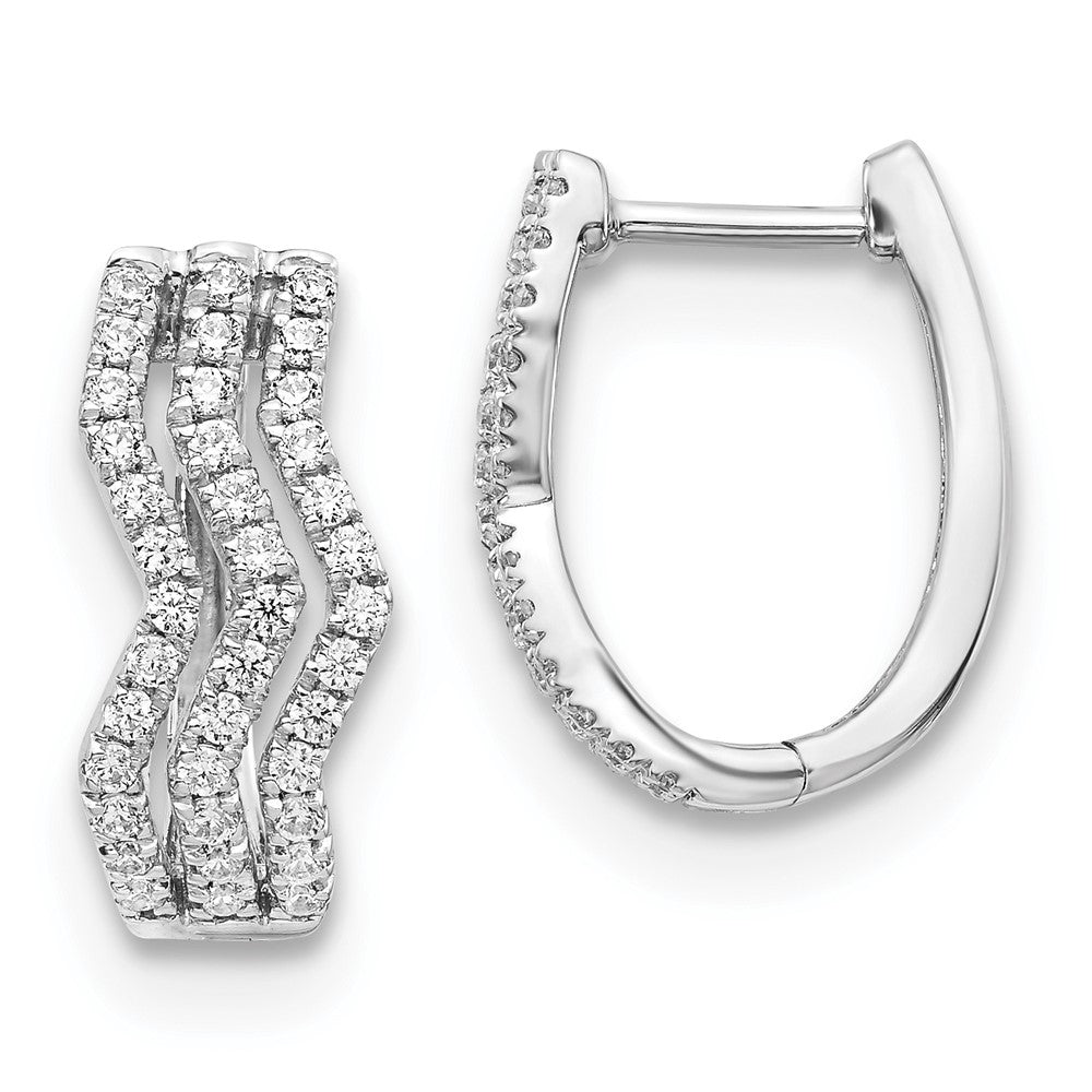 14k White Gold Real Diamond Earrings