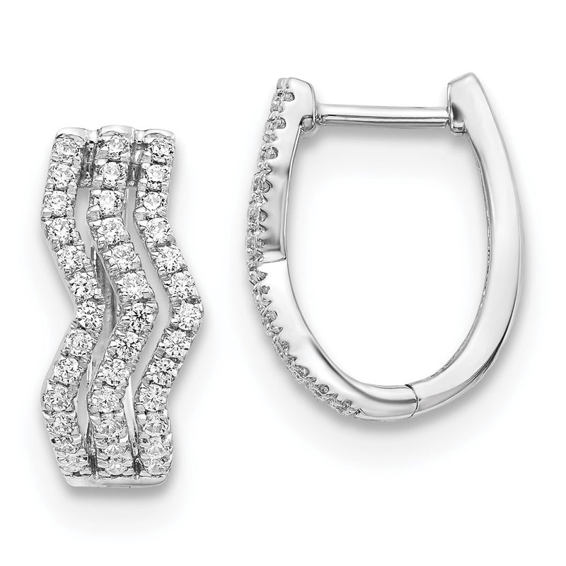 14k White Gold Real Diamond Earrings