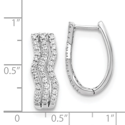 14k White Gold Real Diamond Earrings