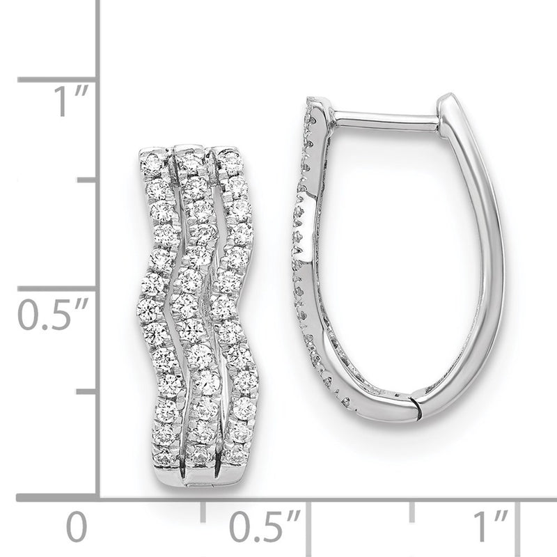 14k White Gold Real Diamond Earrings