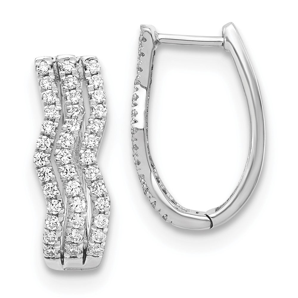 14k White Gold Real Diamond Earrings
