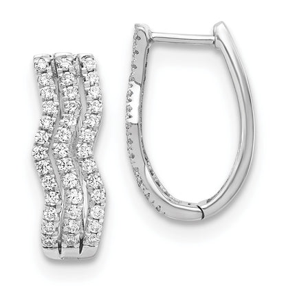 14k White Gold Real Diamond Earrings