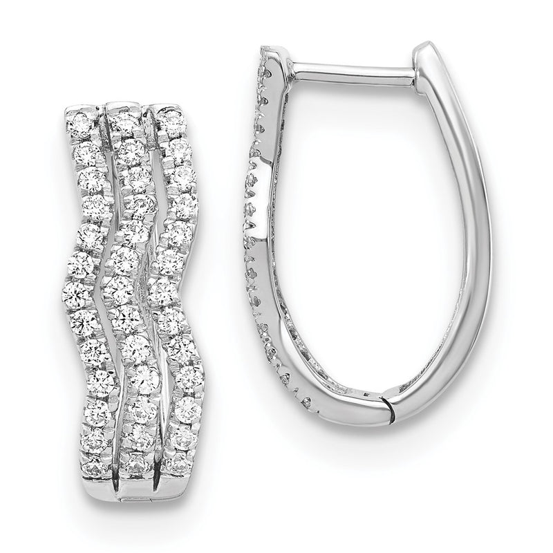 14k White Gold Real Diamond Earrings