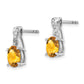 14k White Gold Citrine and Real Diamond Earrings