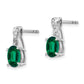 14k White Gold Emerald and Real Diamond Earrings EM4235-EM-006-WA