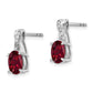 14k White Gold Ruby and Real Diamond Earrings EM4235-RU-006-WA