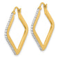 14k Yellow Gold Real Diamond Square Hoop Earrings