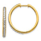 14k Yellow Gold Real Diamond Hoop Earrings