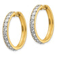 14k Yellow Gold Real Diamond Milgrain Hoop Earrings