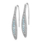 Solid 14k White Gold Simulated CZ and Aquamarine Earrings