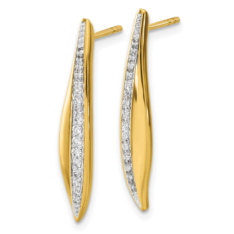 14k Yellow Gold Real Diamond Post Earrings