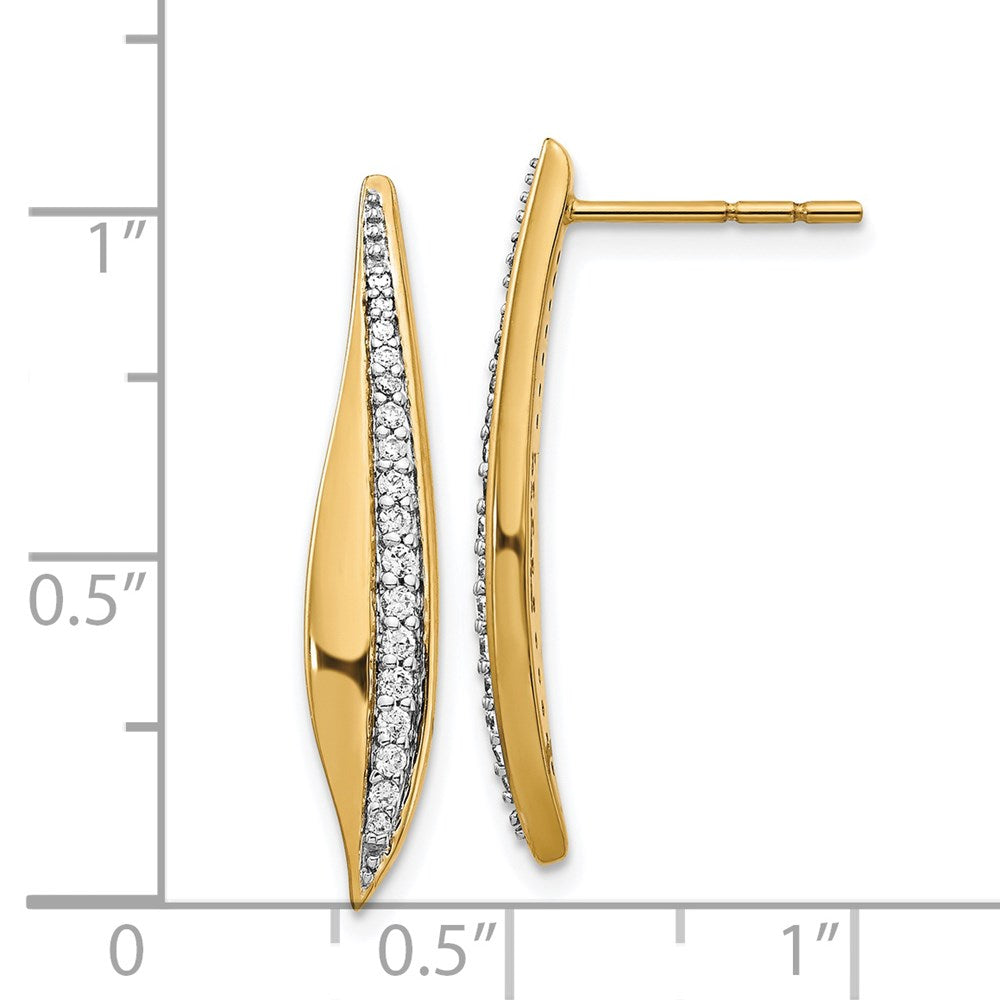 14k Yellow Gold Real Diamond Post Earrings