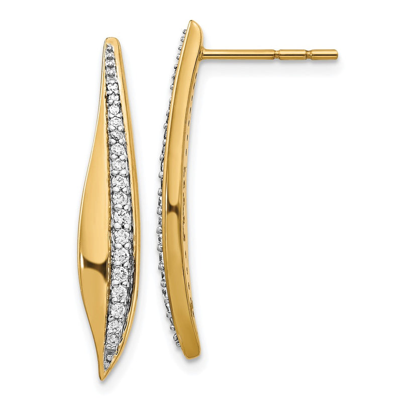 14k Yellow Gold Real Diamond Post Earrings