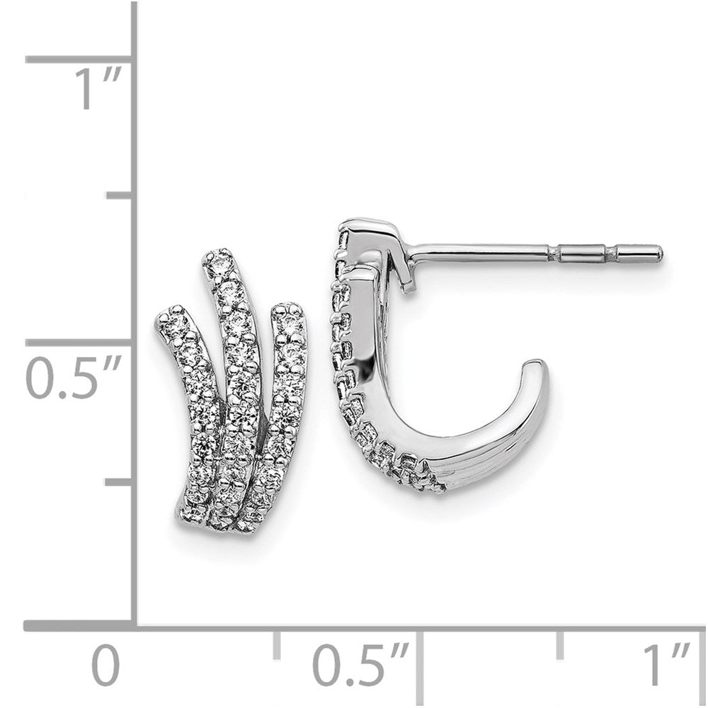 14k White Gold Real Diamond Post Earrings