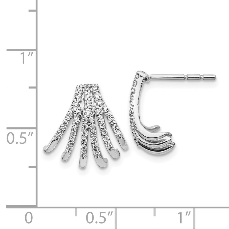14k White Gold Real Diamond Post Earrings