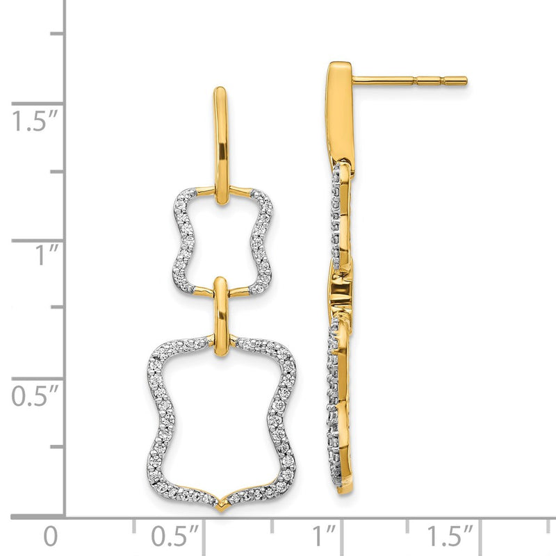 14k Yellow Gold Real Diamond Earrings