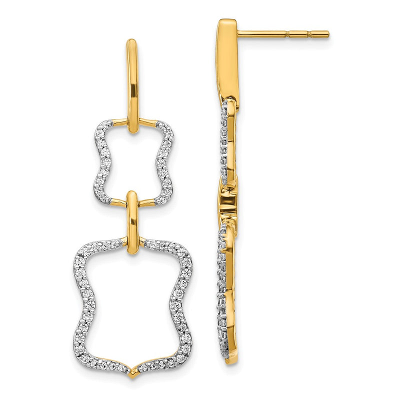 14k Yellow Gold Real Diamond Earrings
