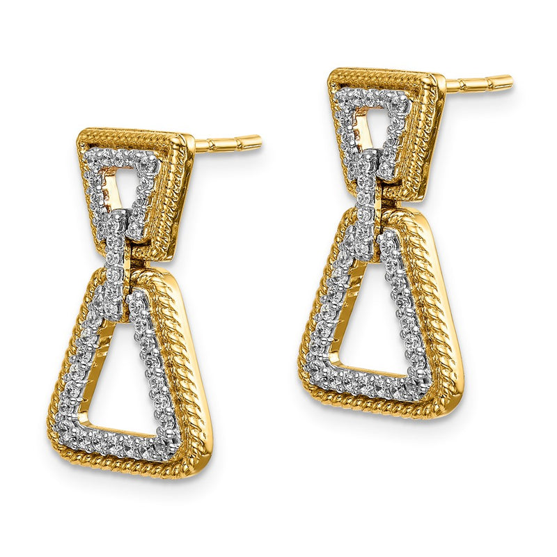 14k Yellow Gold Real Diamond Earrings
