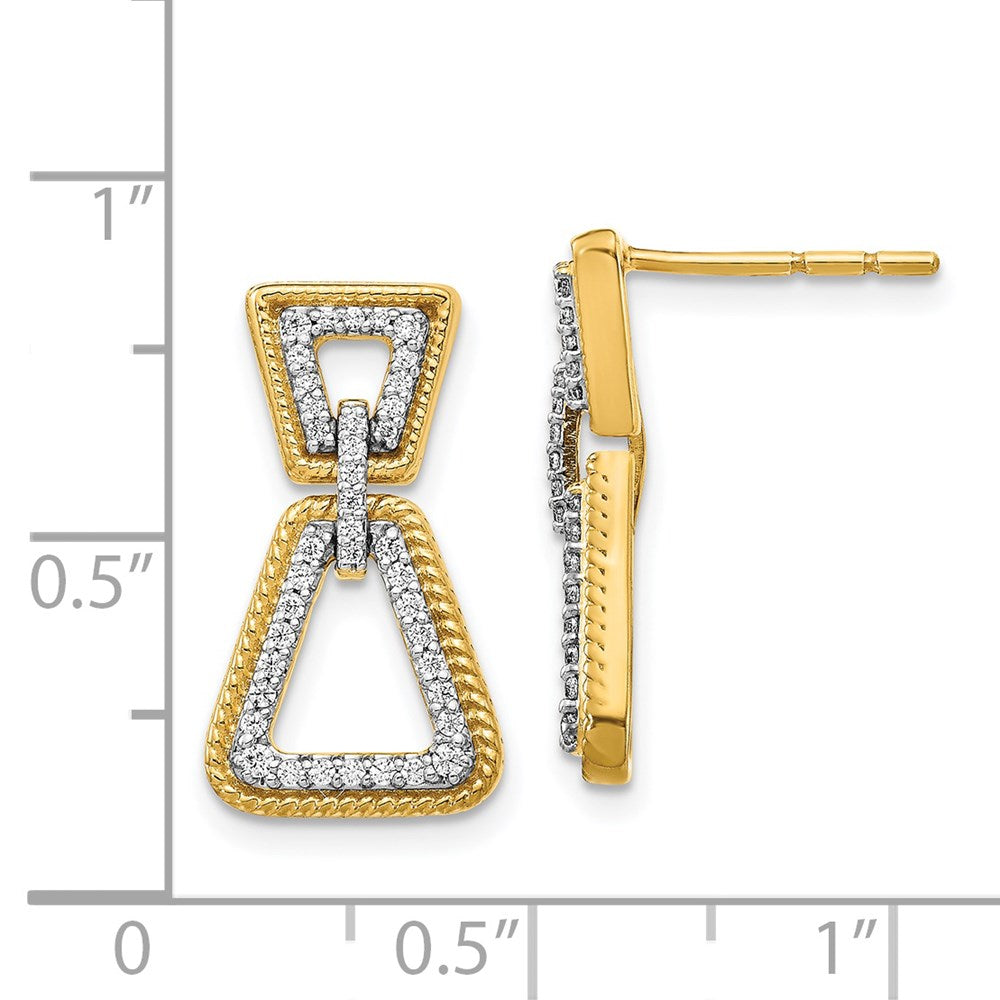 14k Yellow Gold Real Diamond Earrings