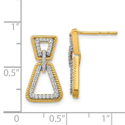14k Yellow Gold Real Diamond Earrings