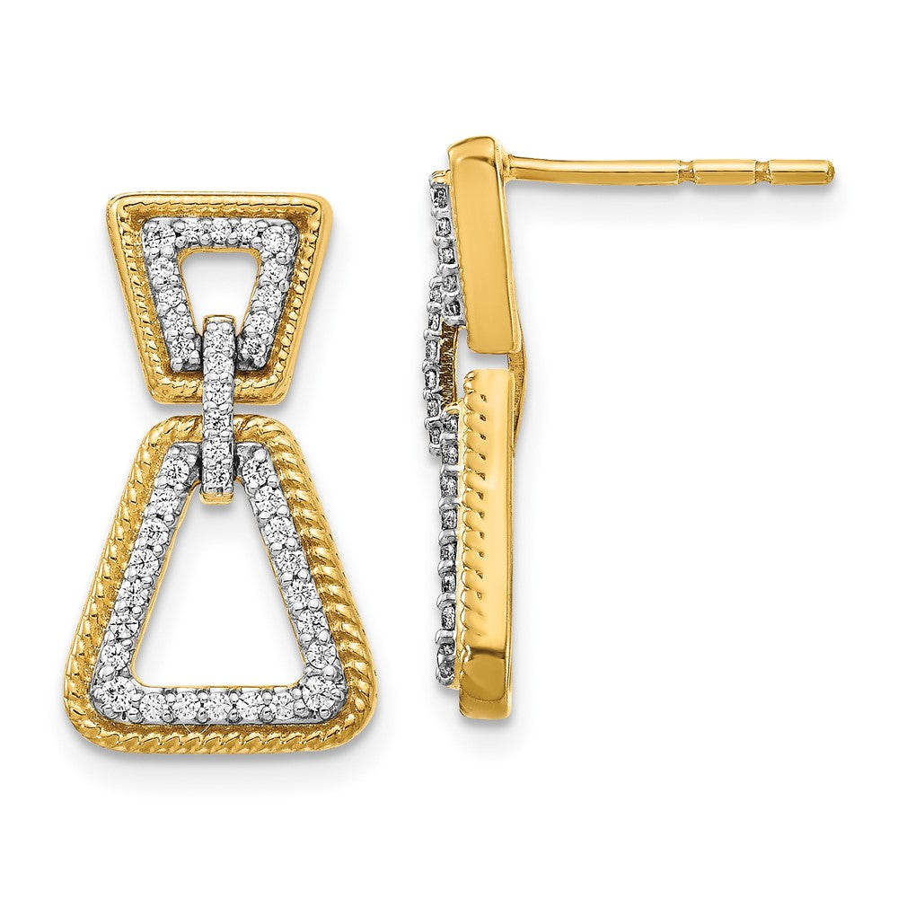 14k Yellow Gold Real Diamond Earrings