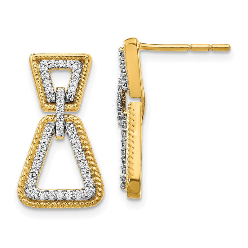 14k Yellow Gold Real Diamond Earrings