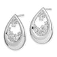 14k White Gold Real Diamond Post Earrings