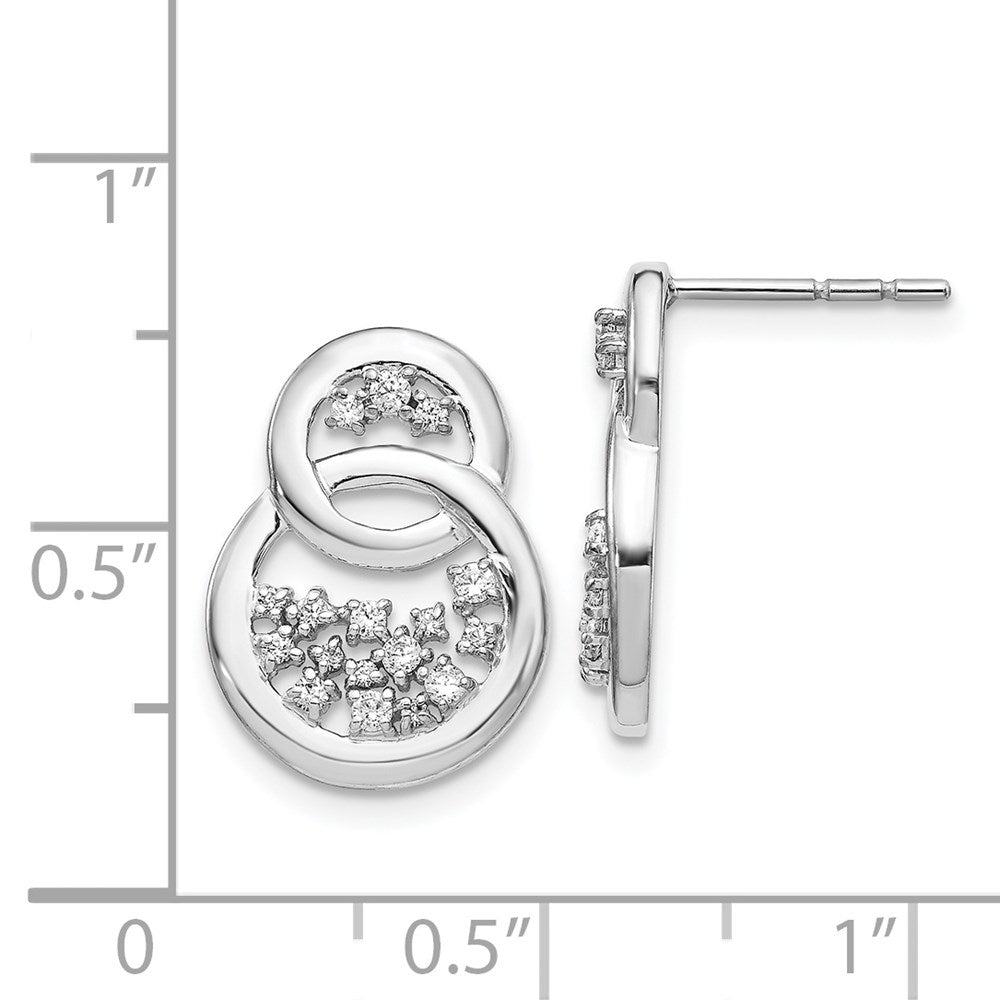 14k White Gold Real Diamond Post Earrings