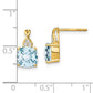 Solid 14k Yellow Gold ChecKerboard Simulated Aquamarine and CZ Earrings