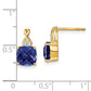 14k Yellow Gold Checkerboard Created Sapphire and Real Diamond Earrings EM4393-CSA-006-YA