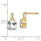 14k Yellow Gold Checkerboard White Topaz and Real Diamond Earrings EM4393-WT-006-YA