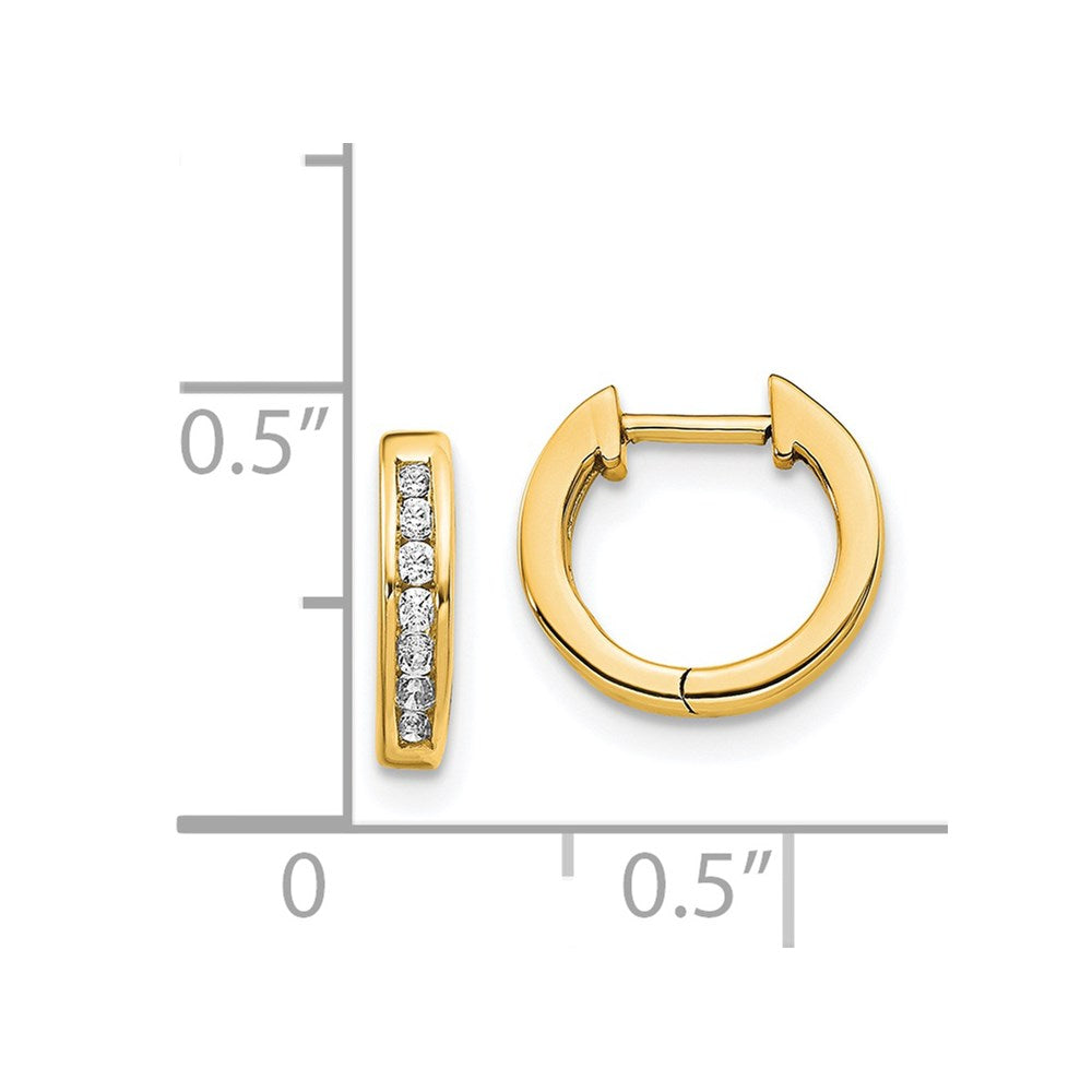 14k Yellow Gold Polished Real Diamond Hinged Hoop Earrings EM5347-010-YA