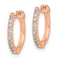 14k Rose Gold Real Diamond Hinged Hoop Earrings EM5353-020-RA