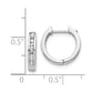 Solid 14k White Gold Round/Baguette Simulated CZ Hinged Hoop Earrings