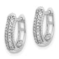 14k White Gold Polished Real Diamond Hinged Hoop Earrings EM5385-016-WA