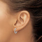 14k White Gold Real Diamond Hinged Hoop Earrings EM5396-013-WA