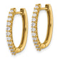 14k Yellow Gold Real Diamond Hinged Hoop Earrings