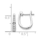 14k White Gold Real Diamond 3mm Hinged Hoop Earrings EM5415-016-WA