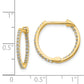 14k Yellow Gold Real Diamond In/Out Hinged Hoop Earrings