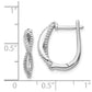 14k White Gold Real Diamond and Twisted Rope Hinged Post Earrings EM5442-007-WA