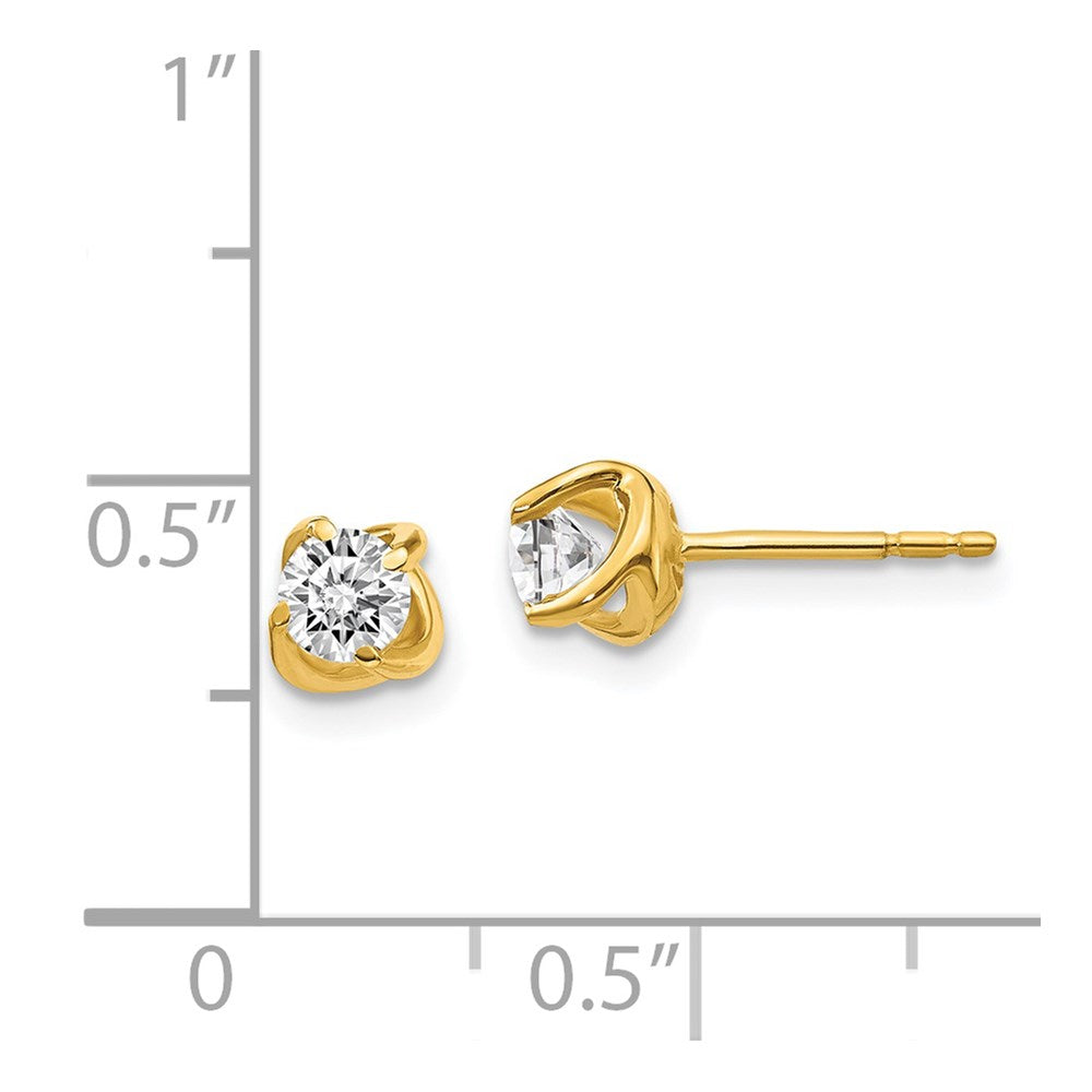 14k Yellow Gold Fancy Twist Real Diamond Earrings
