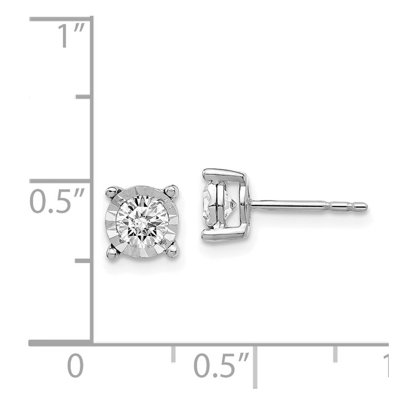 14k White Gold Real Diamond Earrings