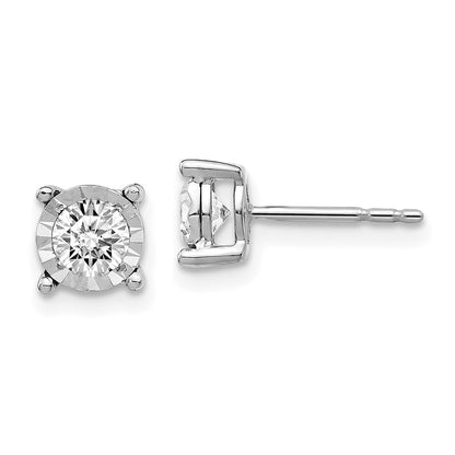 14k White Gold Real Diamond Earrings