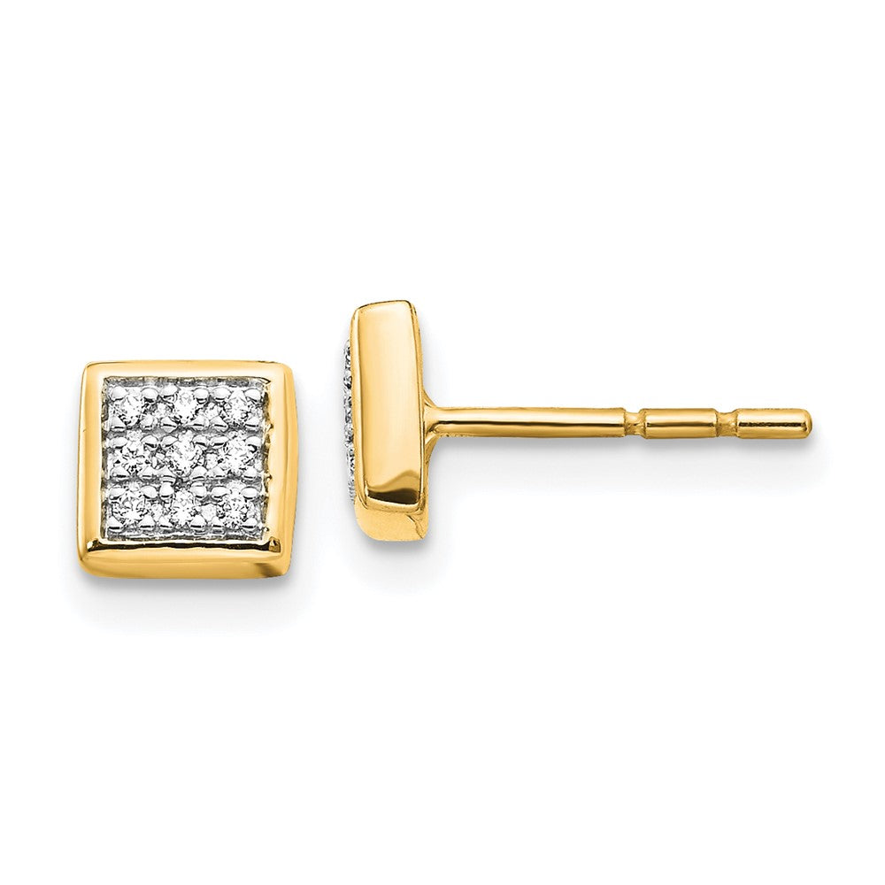 14k Yellow Gold Real Diamond Post Earrings EM5471-010-YA